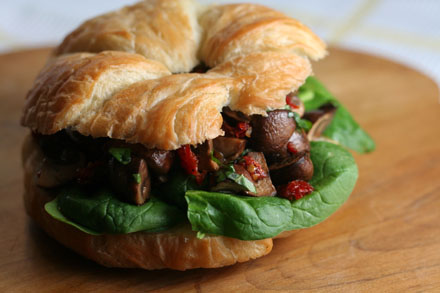 mushroom salad croissant