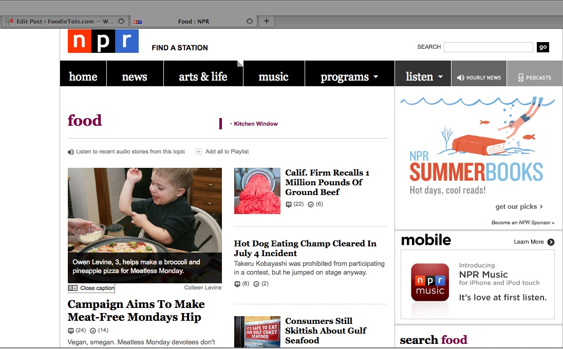 foodie tots on npr
