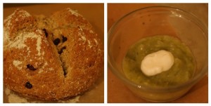 soda bread and split pea soup