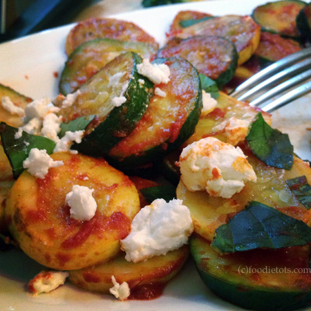 Braised Summer Squash with Chevre | FoodieTots.com