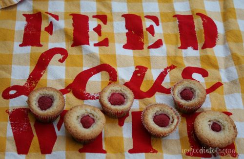 Raspberry Mini Muffins | FoodieTots.com