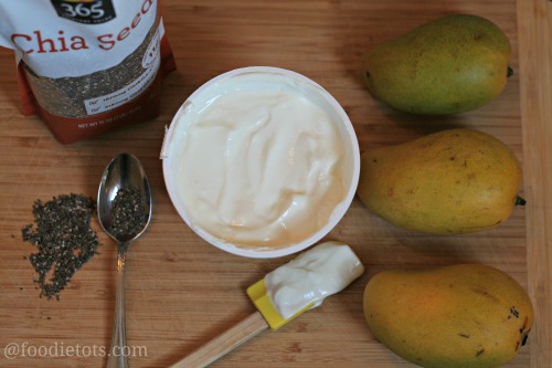 mango yogurt and chia seeds | foodietots.com