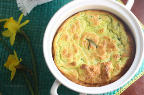 pea and chevre souffle | foodietots.com