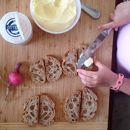 radish and butter sandwich | foodietots.com